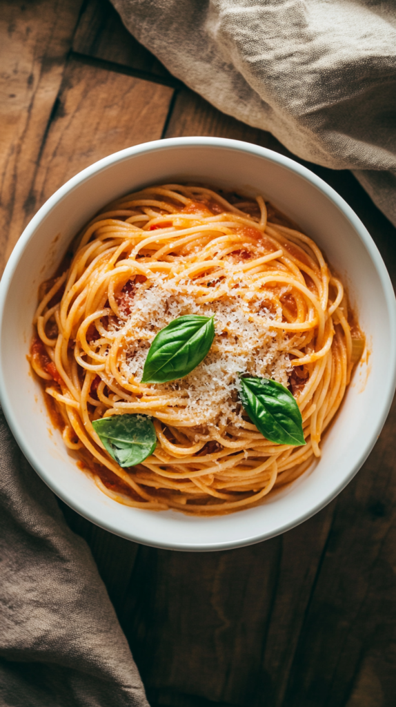 One-Pot-Pasta mit Tomaten und frischen Kräutern – einfache Meal Prep Idee