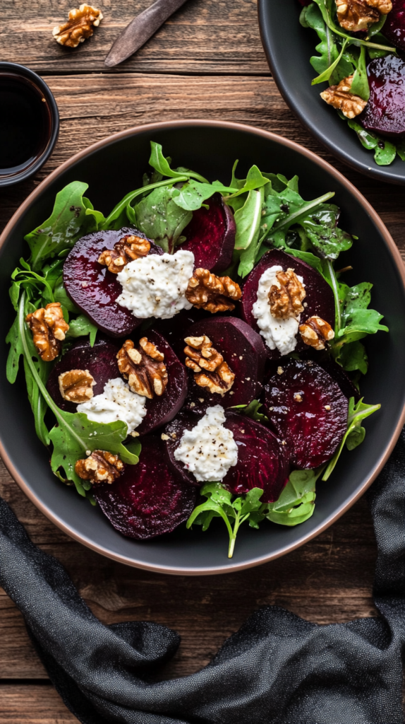Rote-Bete-Salat mit Ziegenkäse & Walnüssen.