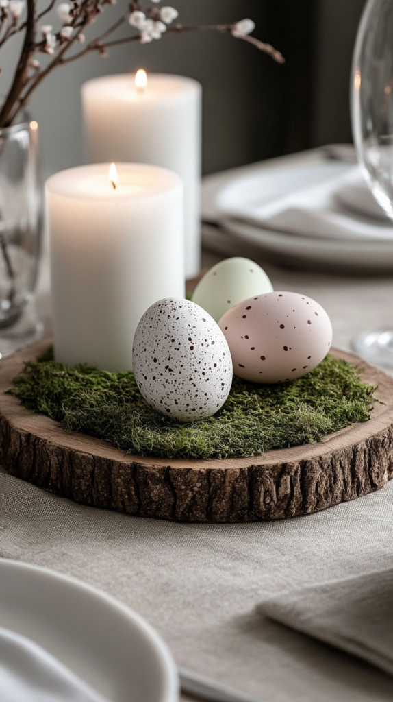 Handgefertigter Betonring mit gepressten Blumen als moderne Wanddeko.
