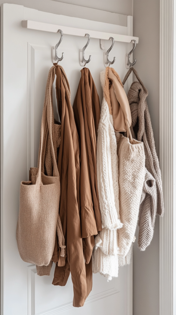 Türhaken-Organizer mit mehreren Aufhängemöglichkeiten für Kleidung und Accessoires.