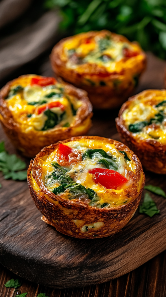 Eier-Muffins mit Gemüse & Käse – perfekt für den Osterbrunch.