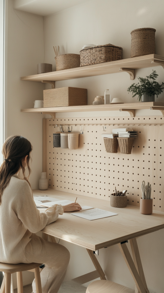 1-Zimmer-Wohnung mit Stauraum an der Wand – praktisch, stilvoll, platzsparend.