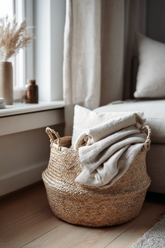 Eine Ecke, die aufgeräumt aussieht – und trotzdem weich bleibt.